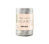 CIRCULO Encanto Roll Yarn 100% Viscose - Luxury & Shine - Light Worsted Weight Yarn - 140 yds, 3.52 oz - Color 8176 - Off-White