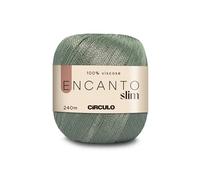 CIRCULO Encanto Slim Yarn 100% Viscose - Luxury & Shine - Sport Weight Yarn - 262 yds, 3.52 oz - Color 5745 - Eucaliptus
