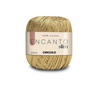 CIRCULO Encanto Slim Yarn 100% Viscose - Luxury & Shine - Sport Weight Yarn - 262 yds, 3.52 oz - Color 7577 - Gold