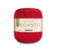 CIRCULO Encanto Yarn 100% Viscose - Luxury & Shine - Light Worsted Weight Yarn - 140 yds, 3.52 oz - Color 3528 - Carmine