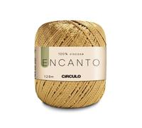 CIRCULO Encanto Yarn 100% Viscose - Luxury & Shine - Light Worsted Weight Yarn - 140 yds, 3.52 oz - Color 7577 - Gold