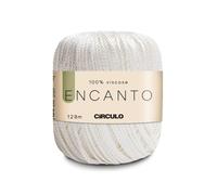 CIRCULO Encanto Yarn 100% Viscose - Luxury & Shine - Light Worsted Weight Yarn - 140 yds, 3.52 oz - Color 8176 - Off-White