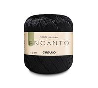 CIRCULO Encanto Yarn 100% Viscose - Luxury & Shine - Light Worsted Weight Yarn - 140 yds, 3.52 oz - Color 8990 - Black