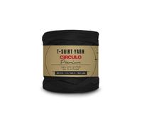 CIRCULO Premium T-Shirt Yarn - Soft, Lightweight, Seamless, Knot-Free. Easy-to-Use. Fettuccini Zpagetti, T Shirt Yarn for Crocheting & Knitting - 153.1 yds, Black