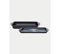 Circulon 2 Piece Carbon Steel Oven Tray and Cake Tin Black