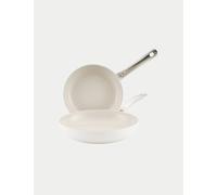 Circulon 2 Piece Ceramic Non-Stick Frying Pans White
