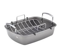 Circulon 56539 Nonstick Roasting Pan/Roaster with Rack, Stainless_Steel, Gray