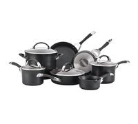 Circulon 87376 Symmetry Hard Anodized Nonstick Cookware Pots and Pans Set, Aluminum, Black