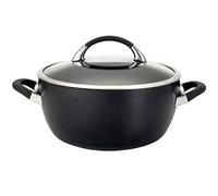 Circulon 87382 Symmetry Hard Anodized Nonstick Stir Fry/Wok Pan with Helper Handle, Stainless Steel, Black