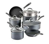Circulon A1 Series with ScratchDefense 11 Piece Cookware Set Extreme Non Stick Cookware Set Dishwasher Safe with Saucepans, Fry Pans and Stockpot - Grey