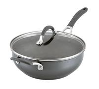 Circulon Scratch Defense Chefs Pan with Lid 26cm - Induction Chefs Pan with Extreme Non Stick & Glass Lid, Dishwasher & Oven Safe Cookware, Graphite Pewter Finish