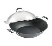 Circulon Scratch Defense Wok Non Stick 36cm - Induction Wok with Extreme Non Stick & Stainless Steel Lid, Dishwasher & Oven Safe Cookware, Graphite Pewter