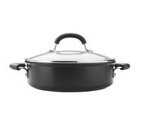 Circulon Total Non Stick Saute Pan with Lid 28cm - Induction Suitable Deep Saute Pan with Toughened Glass Lid, Durable Oven & Dishwasher Safe Cookware, Black