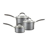 Circulon Extreme Non-Stick Straining Saucepan & Lid Set - Small, Medium & Large - Grey - Aluminium - 3 Pce