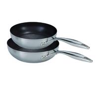 Circulon SteelShield Stainless Steel Frying Pan Set of 2 - Induction Frying Pan Set with Hybrid Non Stick 20cm & 26cm, Metal Utensil Safe and Dishwasher Safe Cookware