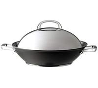 Circulon Infinite Induction Wok Non Stick 36cm - Large Wok with Stainless Steel Lid, Base & Handles, Premium Dishwasher Safe, Heavy Gauge Hard Anodised Cookware, Black