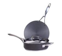 Circulon Infinite Non-Stick + Hard Anodized Sautepan and Tawa 3-Piece Cookware Set