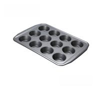 Circulon Momentum Grey Rectangular Carbon Steel Dishwasher Safe Non-Stick 12 Cup Muffin Tin