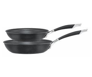 Circulon Momentum Non Stick Frying Pan Set of 2 - Induction Frying Pan Set, Oven & Dishwasher Safe Hard Anodised Cookware with Soft Grip Handles, Black