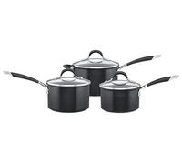 Circulon Momentum Saucepan Set Black Aluminium 3 Piece Cookware - 16/18/20 cm