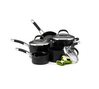 Circulon Premier Professional Black Round Aluminium Non-Stick Pots And Pans Set Pack Of 5