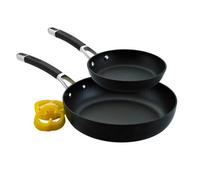 Circulon Premier Professional Black Round Induction Suitable Non-Stick Frying Pan Set 20 & 28Cm Twin Pack