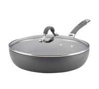 Circulon Radiance Deep Hard Anodized Nonstick Frying Pan/Skillet with Lid - 12 Inch, Gray