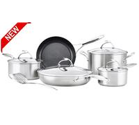 Circulon SteelShield Stainless Steel Pan Set of 5 - Induction Hob Pan Set with Hybrid Non Stick & Stay Cool Handles, Premium Cookware with Metal Slotted Turner Included