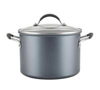 Circulon Scratch Defense Stock Pot with Lid 24cm - 7.6L Induction Stock Pot with Extreme Non Stick, Dishwasher & Oven Safe Cookware, Graphite Pewter Finish