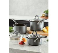 Circulon Scratchdefence A1 Set Of 3 Saucepans - Contains 14, 16 And 18 Cm Saucepans With Lids Grey