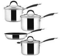 Circulon Stainless Steel Saucepan and Frying pan, Set of 4, 4 Piece Set