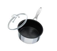 Circulon SteelShield C Series Stainless Steel Saucepan 16cm / 1.4L - Induction Saucepan with Lid with Hybrid Non Stick, Metal Utensil Safe & Dishwasher Safe Cookware