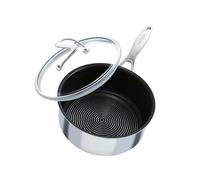 Circulon SteelShield C Series Stainless Steel Saucepan 18cm / 1.9L - Induction Saucepan with Lid with Hybrid Non Stick, Metal Utensil Safe & Dishwasher Safe Cookware