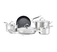 Circulon SteelShield Stainless Steel Pan Set of 5 - Induction Hob Pan Set with Hybrid Non Stick & Stay Cool Handles, Premium Cookware with Metal Slotted Turner Included