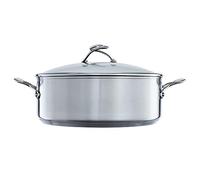 Circulon SteelShield Stainless Steel Stock Pot with Lid 30cm / 7.1L - Induction Stock Pot with Hybrid Non Stick & Toughened Glass Lid & Stay Cool Handles, Dishwasher Safe Cookware