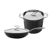 Circulon Style Stockpot & Stir Fry Set Hard Anodized Kitchen Cookware - 24/30 cm