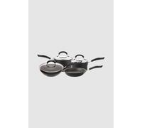 Circulon Total 4 Piece Cookware Set Non Stick Induction, Dishwasher Safe, Glass Lids, Hard Anodised Aluminium in Black Circulon Black