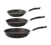 Circulon Total Black Round Aluminium Induction Suitable Dishwasher Safe Non-Stick Frying Pan Set Pack Of 3