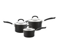 Circulon Saucepan Set & Glass Lids Hard Anodised Induction Cookware - Pack of 3
