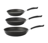 Circulon Total Frying Pan Set Non Stick Induction Kitchen Cookware - Pack of 3 in Black Circulon Black