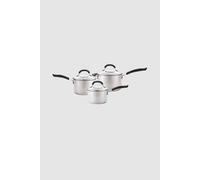 Circulon Total Non Stick Saucepan Set Stainless Steel, Induction, Dishwasher Safe, Glass Lids Included In Silver Silver One Size