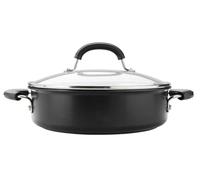 Circulon Total Non Stick Saute Pan with Lid 28cm - Induction Suitable Deep Saute Pan with Toughened Glass Lid, Durable Oven & Dishwasher Safe Cookware, Black