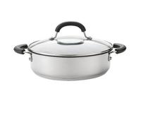Circulon Total Silver Round Stainless Steel Induction Suitable Non-Stick Casserole Shallow 24Cm, 2.8L