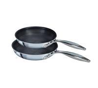 SteelShield™ Polished Stainless Steel Hybrid Non-Stick Twin Skillet Set - 22cm & 25cm