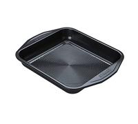 Circulon Ultimum Square Cake Tins for Baking - Non Stick 9 Inch Cake Tin, Freezer and Dishwasher Safe Carbon Steel Bakeware, Black