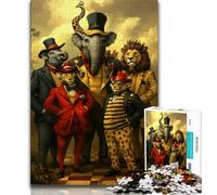 Circus Animals 1000 Piece Jigsaw Puzzles for Adults,Learning Educational Toys Family Games with Matching Poster And Trivia Sheet 38x26cm