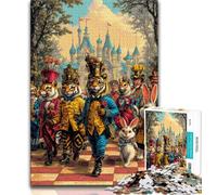 Circus Animals Adult Jigsaw Puzzles 1000,Help The Brain Exercise Addictive Toys to Cultivate Patience Suitable for Couples 38x26cm