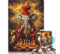 Circus Animals Puzzles for Adults Teens 1000pc Puzzle,Toys Educational Games Stress Relieving Wishlist with Santa Claus 50x75cm