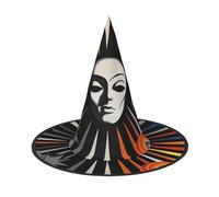 Circus background, retro futurism Halloween Witches Hats Witch Headbands Wizard Hat Costume Accessories Cosplay for Party Masquerade Foldable 2 PCS