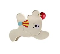 Circus Bear Hair Claw,Cute Bear Hair Clip, Acetate Hair Claw,White Bear Crab Clip,Cartoon Shark Clip,Bear Hair Clips for Woman(beige)
